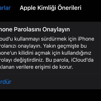 Apple Parolasını Onaylayın Bildirimi!