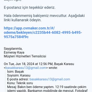Cvmaker.com.tr Ücret Ödendiği Halde Ödenmedi Yazıyor