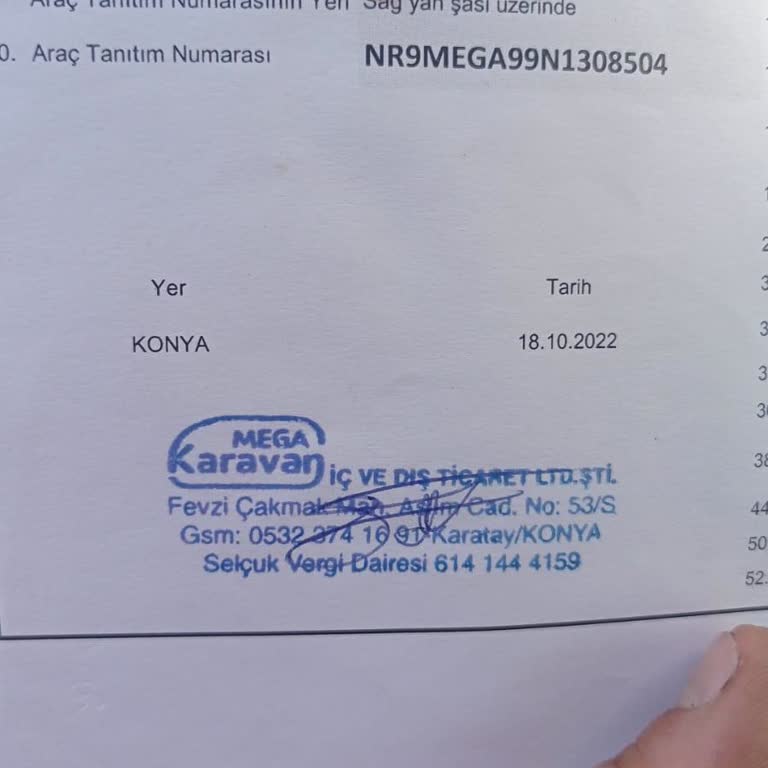 Mega Karavan Karavanımın Faturası Yok