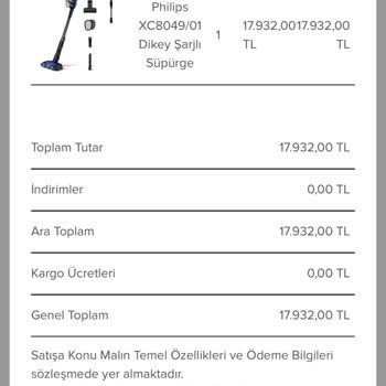 PHILIPS Ev Aletleri Philips Dikey Şarjlı Süpürge Hatası.