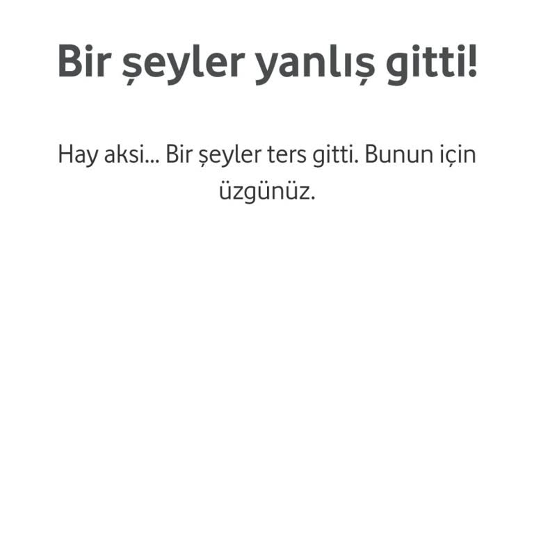 Vodafone Çark Hata Veriyor
