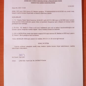 İş Bankası Emekli Maaş Hesabına Konulan Tedbir/Bloke