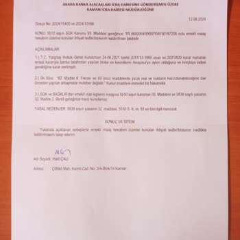İş Bankası Emekli Maaş Hesabına Konulan Tedbir/Bloke