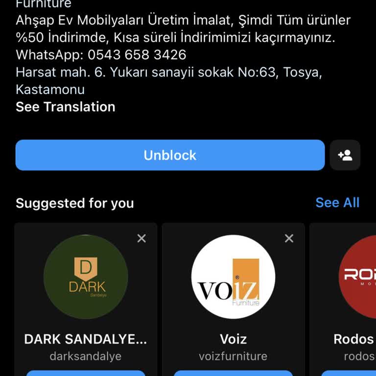 Konsept.mobilyalar (Instagram) Ürünü Göndermeyip Beni Engelledi