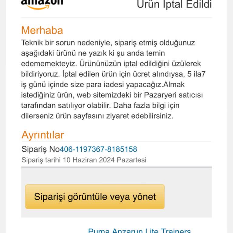 Amazon Sipariş İptali Ve Yaşanılan Mağduriyet