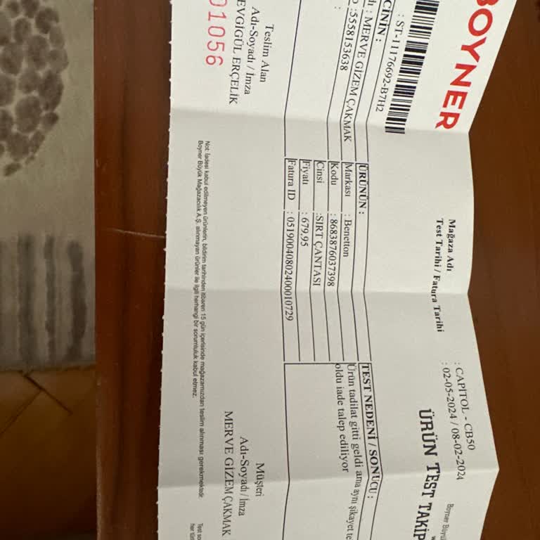 Capitol Boyner Benetton Çantası Müşteri Memnuniyetsizliği