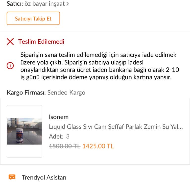 Trendyol Paramı İade Etmedi