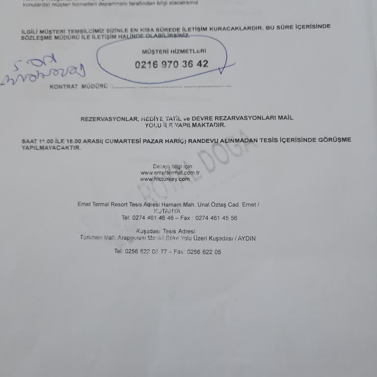 Yalova Thermal Palace Rezervasyon Sorunları Ve Adres Bilgisi Talebi