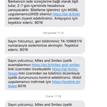 THY Kredi Kartı İade Süreci