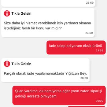 StarCity Arbys's Tıkla Gelsin App Üzerinden Verilen Sipariş Detayı