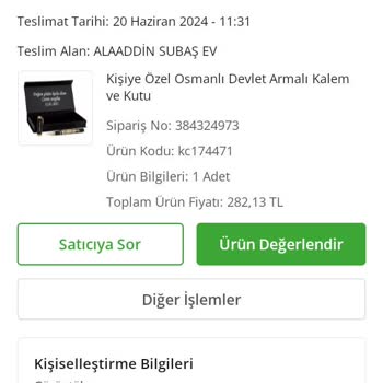 Çiçek Sepeti Kalemhane Adlı Satış Yerini Şikayet