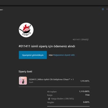 Ozan’s Beauty Sipariş Teslim Edilmedi.