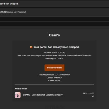 Ozan’s Beauty Sipariş Teslim Edilmedi.