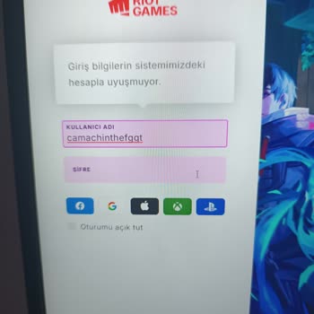 Oyun Hanem Hesabım Yanlış Şifre Ve Kullanıcı Adıyla Geldi