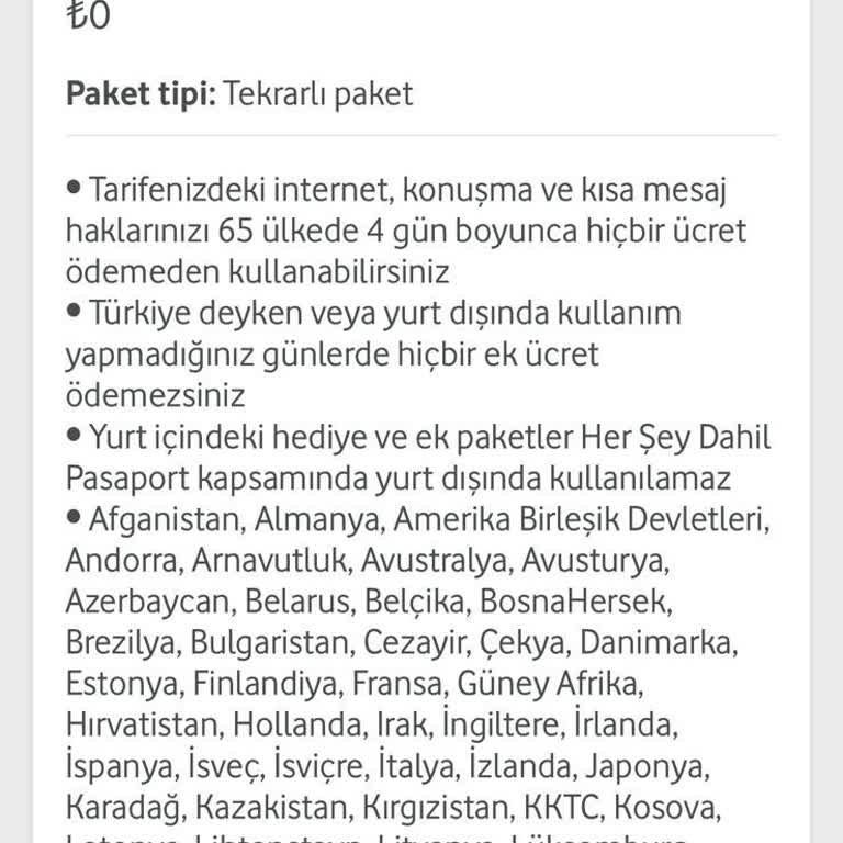 Vodafone Sınırsız Lite Paketinde Ücretsiz Kullanımları Ücretli Kullanıyoruz.