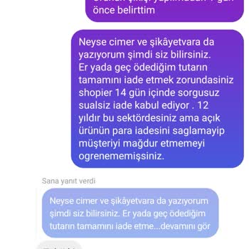 Shopier'de İptal Talebine Rağmen Gönderim Israrı