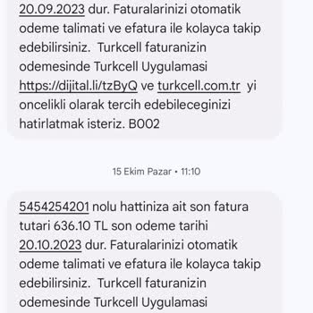 Turkcell Yanlış Numaralara Gelen Fatura Bilgileri Hakkında Yardım Talebi