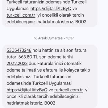 Turkcell Yanlış Numaralara Gelen Fatura Bilgileri Hakkında Yardım Talebi