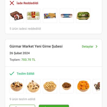 Acem Market Trendyol Hızlı Market Teslim Edildi Gözüken Sipariş