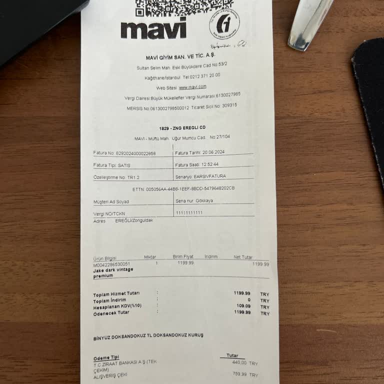 Mavi Yırtılan Kota Değişimde Fiyat Farkı