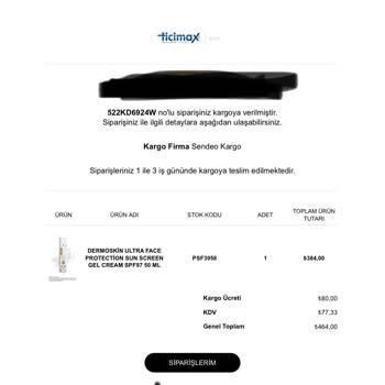 Pasifik Itriyat Güneş Kremi Hala Gelmedi!