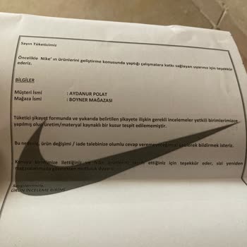 Nike Garantiye Yolladığım Ürün Kabul Edilmedi