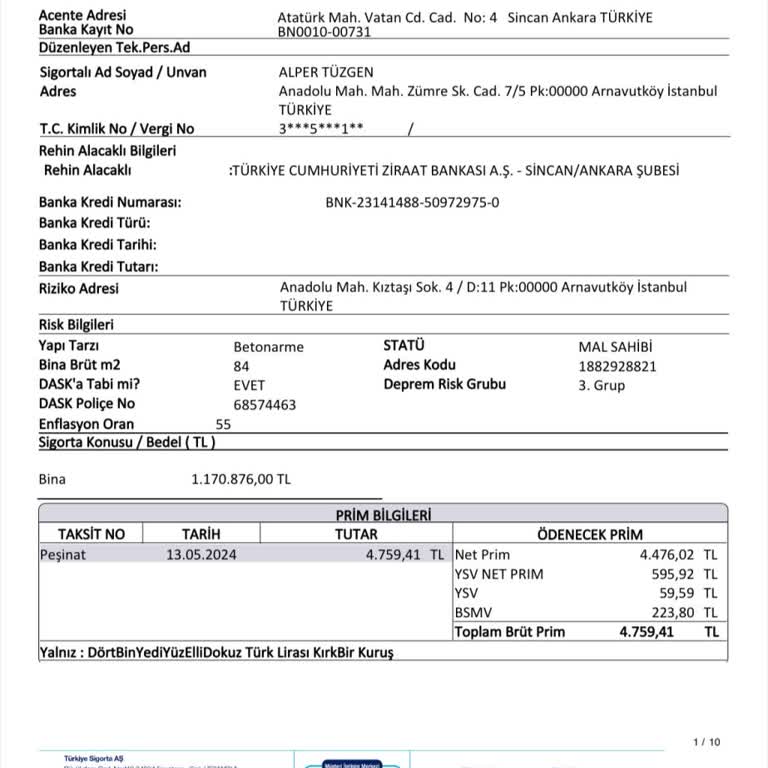 Ziraat Bankası Konut Poliçesi İptali