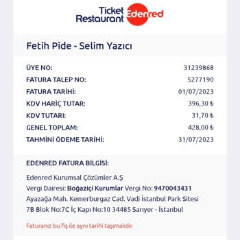 Ticket Edenred 1 Yıldır Ödeme Bekliyorum
