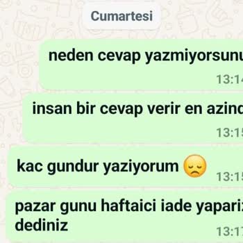 Yöresel İK Tarım Ürünleri İk Tarım Para İadesi Yapmıyor