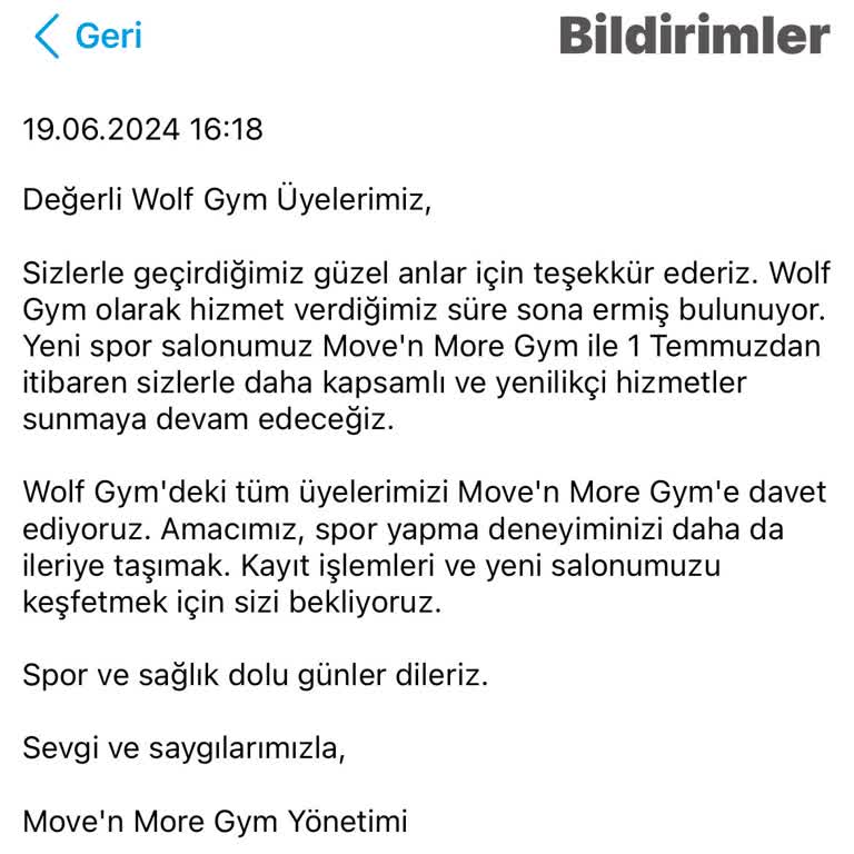 Wolf GYM Ücret İadesi Yapmıyor