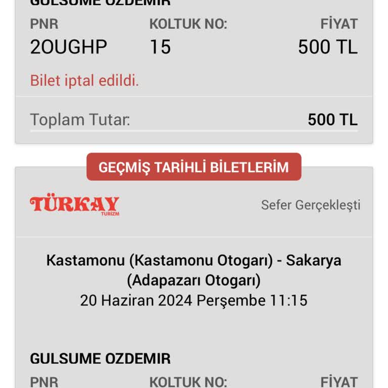 Obilet Türkay Turizm 300 Km Yolda 3 Kez Mola