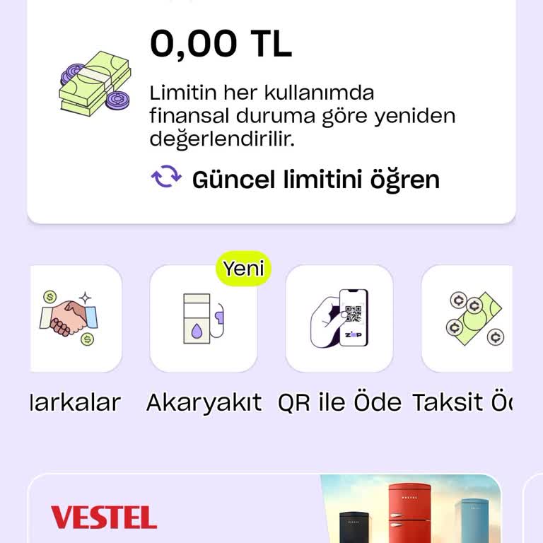 Zip Finansman Zip Kredi Limiti Silinmiş