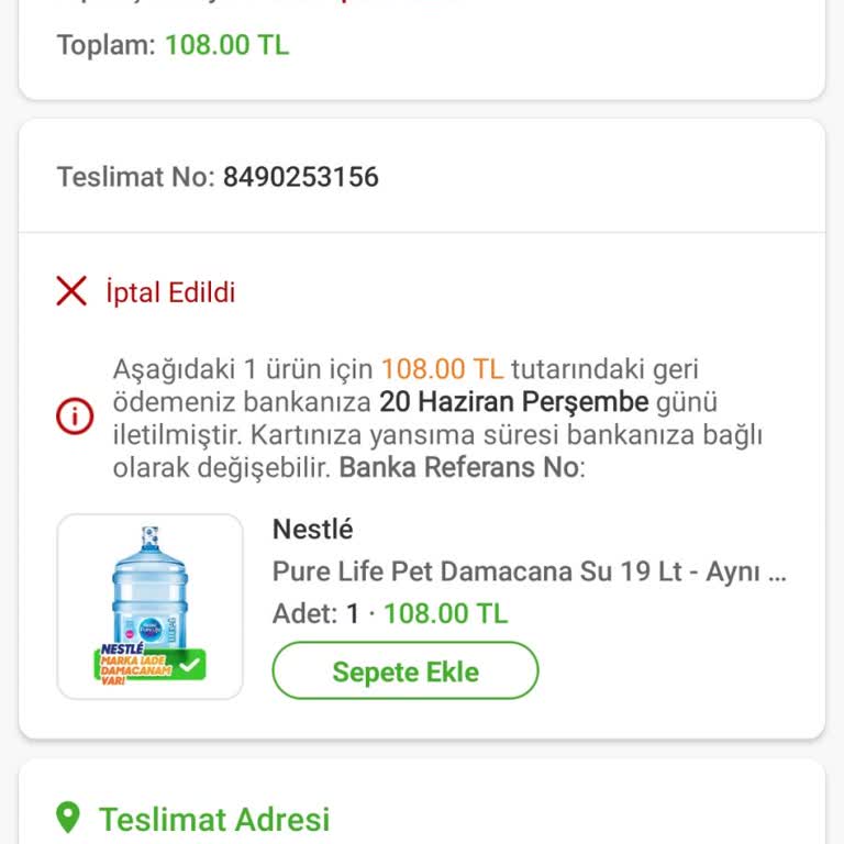 Nestle Su Sipariş