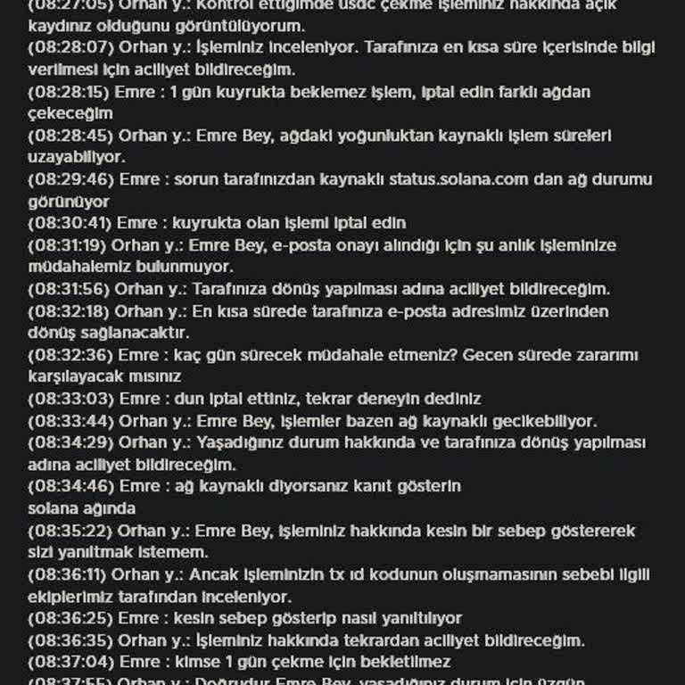 BTCTURK Usdc Çekme Problemi