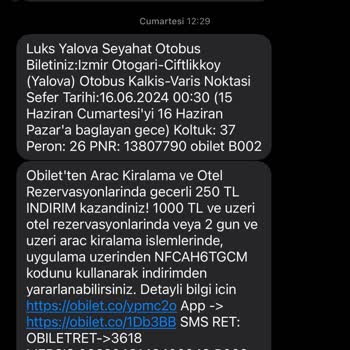 Obilet'ten Alınan Kamil Koç Firması 2 Saat Rötar Yaptı
