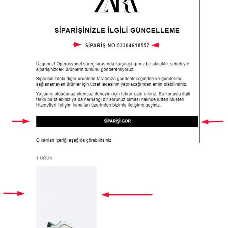 Zara Markasının Sebepsiz Yere Sipariş İptal Etmesi