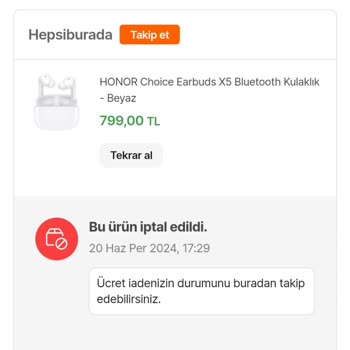 Hepsiburada'nın Hepsipay Hesabıma İptal Bedelini Yatırmaması