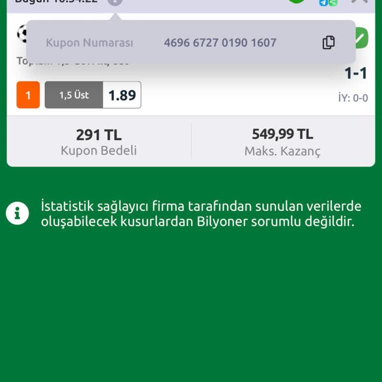 Bilyoner Kazanan Kuponumun Parasının Hala Yatmaması