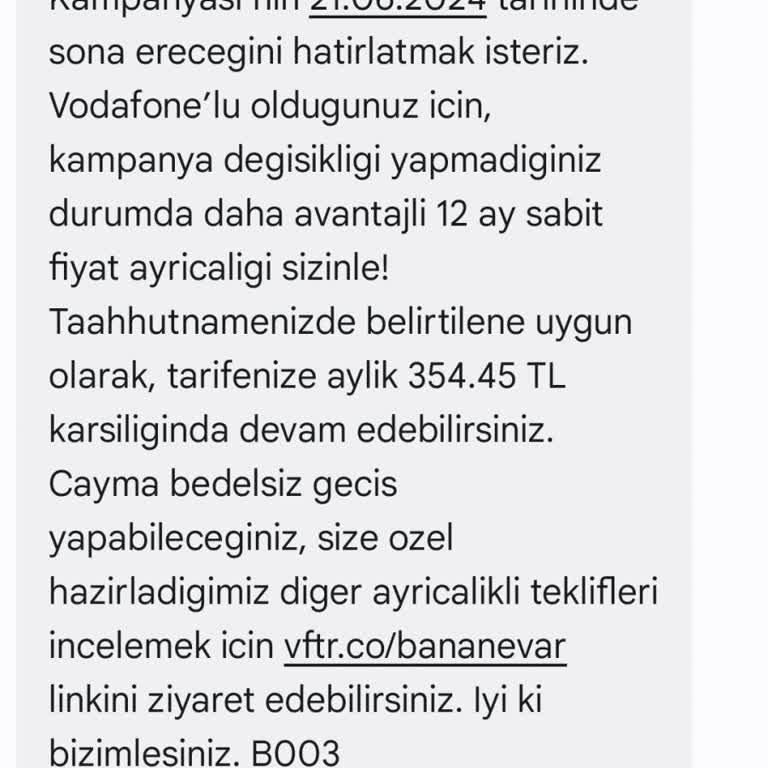Vodafone Yeni Red'li Kaçmaz Fiyat Hk