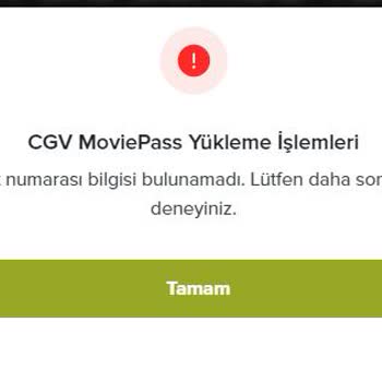 Paribu Cineverse CGV Moviepass Üye Kart Hatası