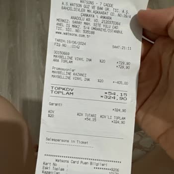 Watsons Para İadesi İstiyorum