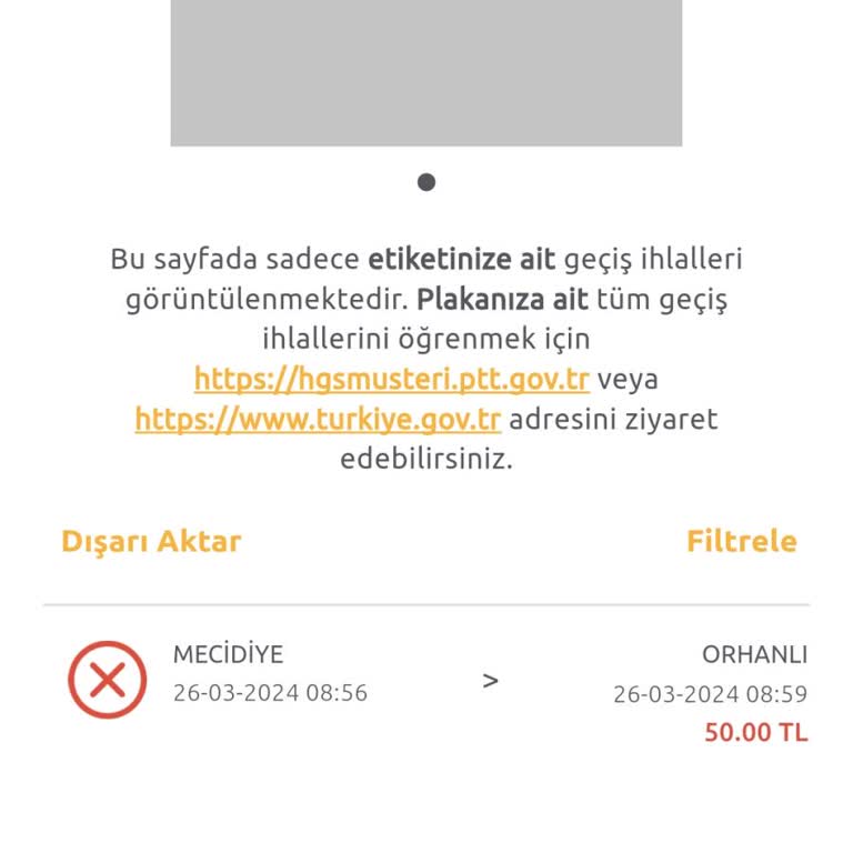 HGS Bildirim Cezası Ödeme