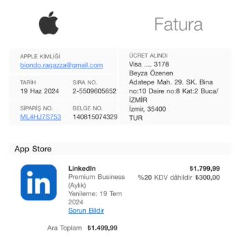 Linkedin Hesabımdan Para Çekti