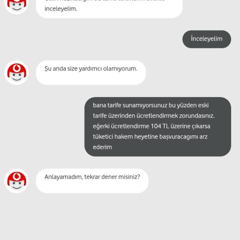 Vodafone Müşteri Hizmetleri Ve Tarife Sorunu