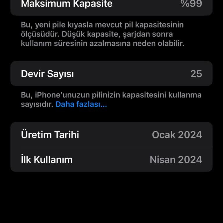 İPhone 15 Pro Max Pil Sağlığı