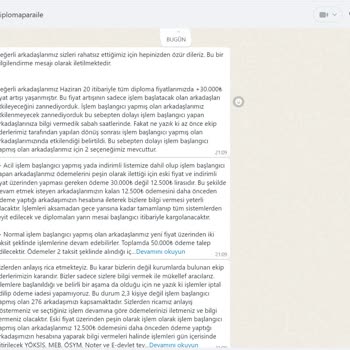 Replika Diploma Diplomaparaile Ödemeyi Alıyor İşlem Yapmıyor