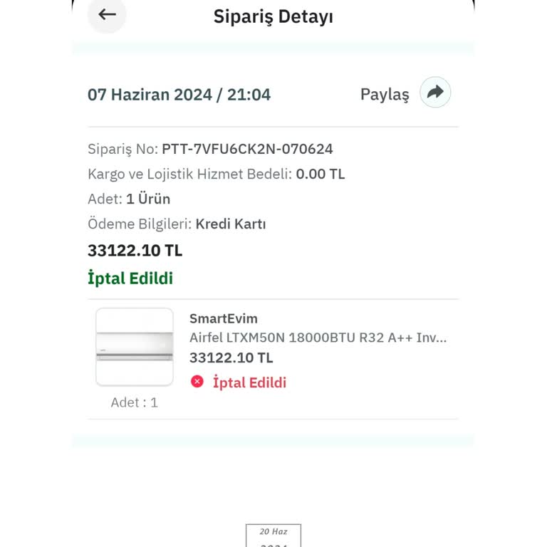 Smart Evim'den Klima Aldım Gönderilmedi!