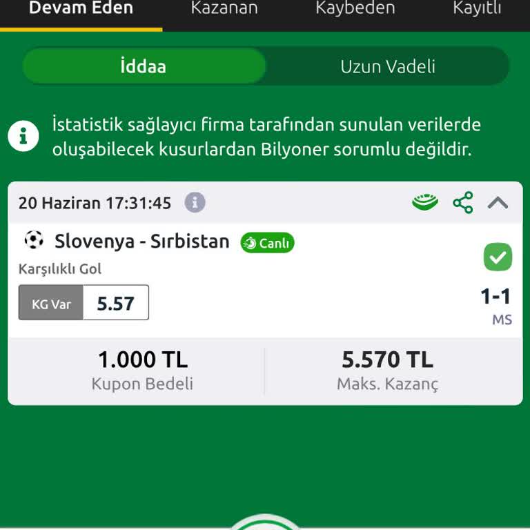 Bilyoner Kazanan Kuponumun Ödemesinin Yapılmaması Hakkında Acil Talep