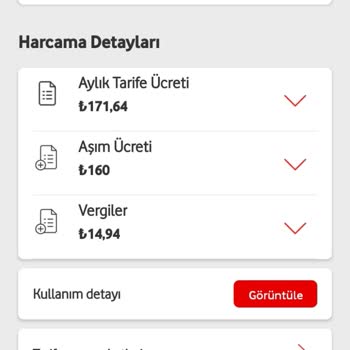 Vodafone Tarife Değişikliği Ve Aşım Ücreti