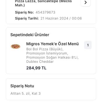 PizzaLazza Eksik Ve Kalitesiz Sipariş Deneyimi
